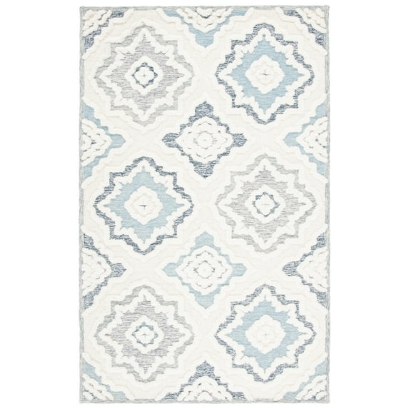 SAFAVIEH Metro Deena Medallion Area Rug, Ivory/Light Blue, 8' x 10'