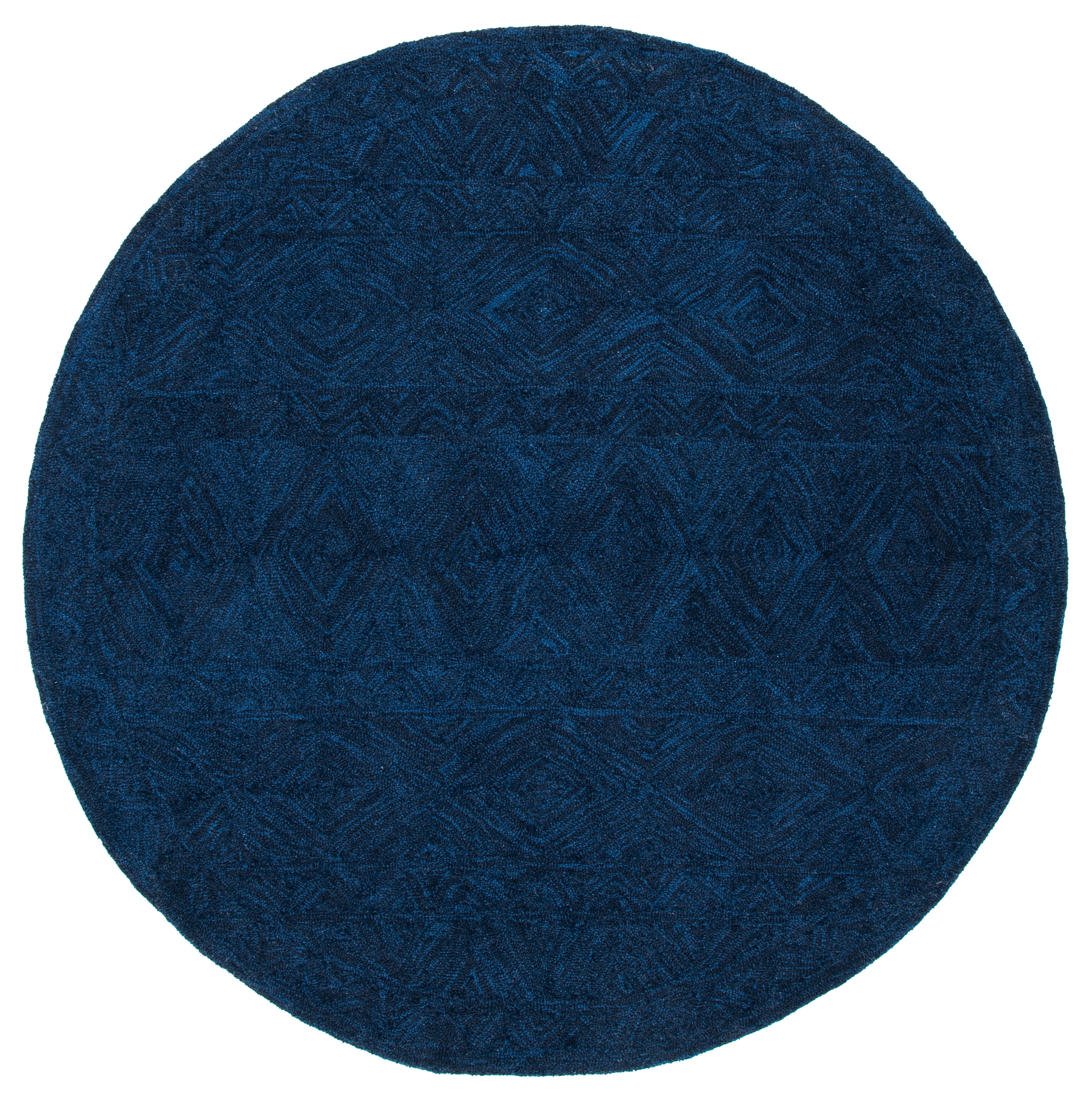 SAFAVIEH Metro Delbert Diamond Area Rug, Blue, 6' x 6' Round