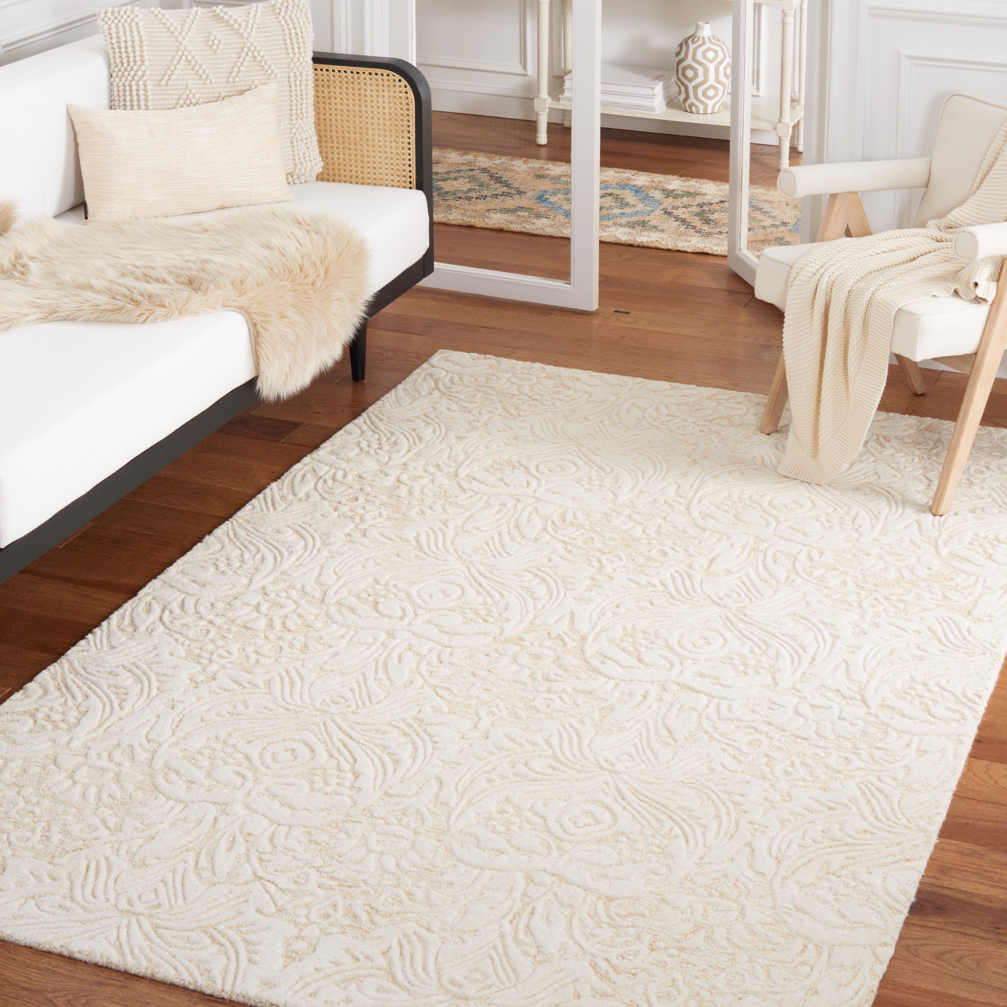 Safavieh Metro Della Medallion Area Rug, Gold/Ivory, 6' x 6' Square