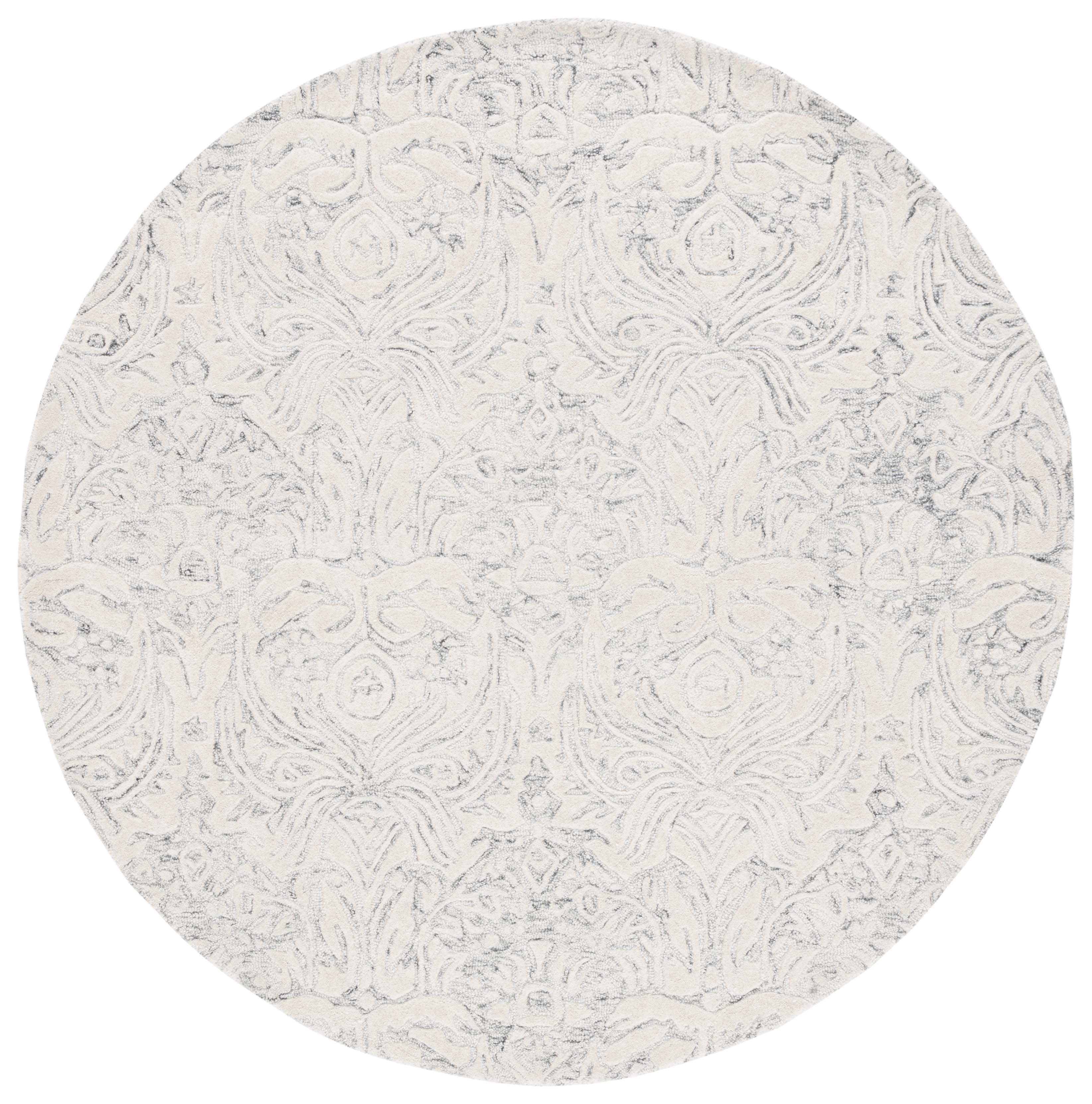 SAFAVIEH Metro Della Medallion Area Rug, Grey/Ivory, 6' x 6' Round