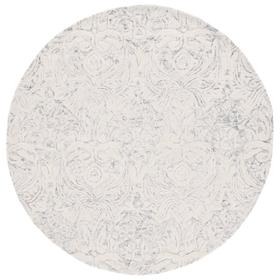 SAFAVIEH Metro Della Medallion Area Rug, Grey/Ivory, 6' x 6' Round