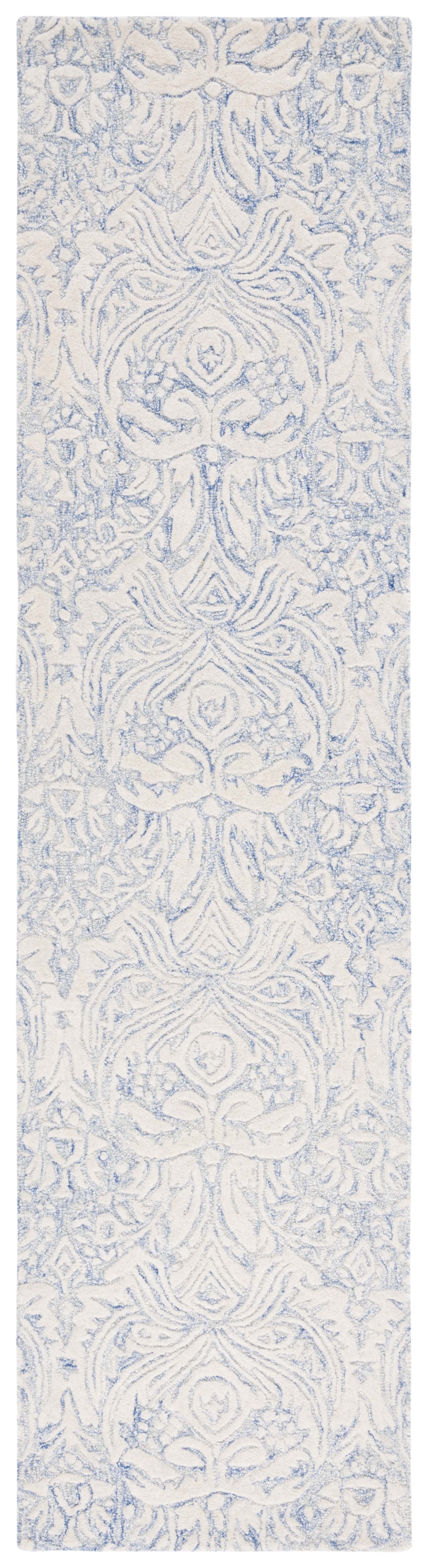 SAFAVIEH Metro Della Medallion Runner Rug, Blue/Ivory, 2'3" x 9'