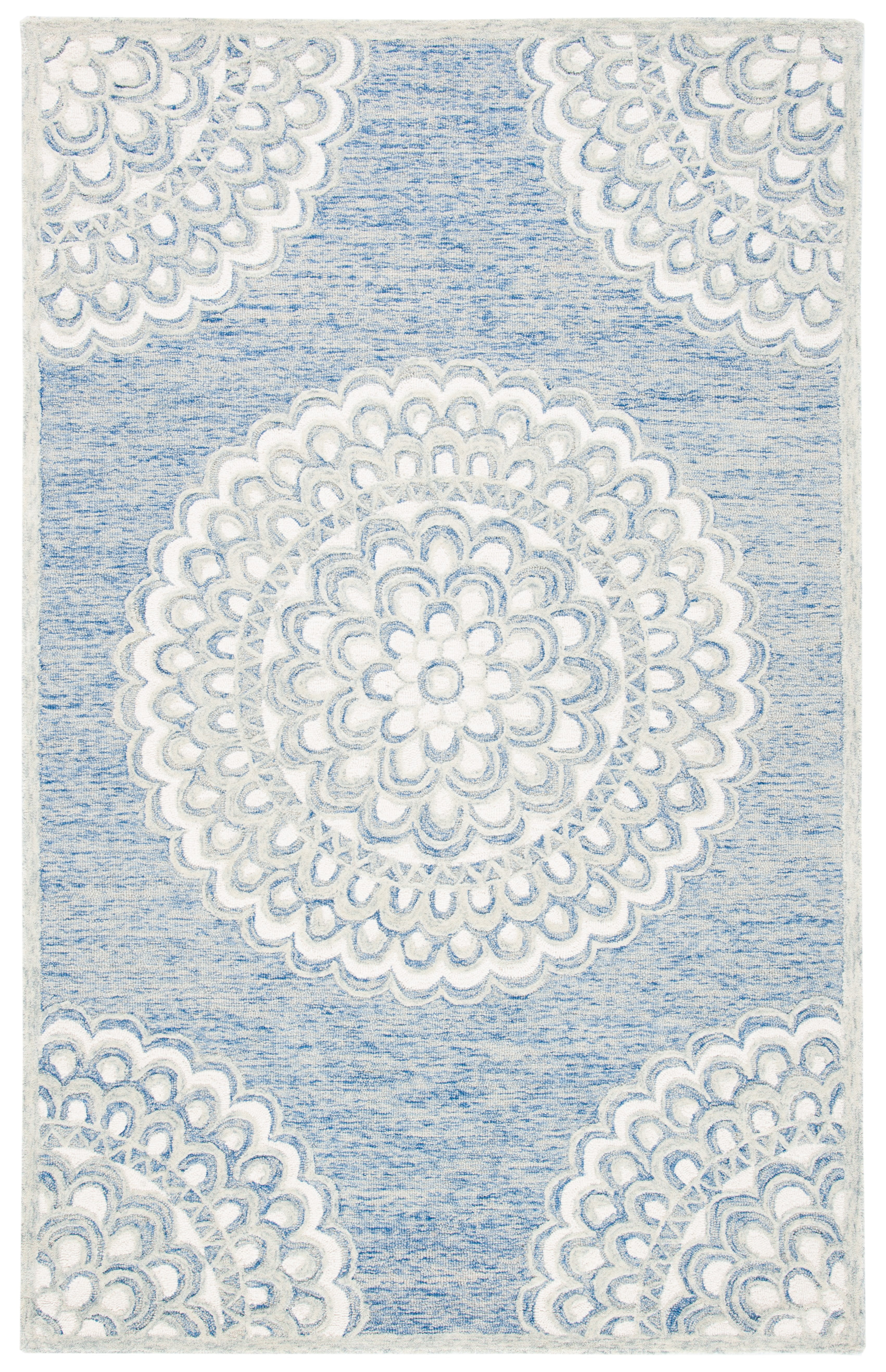 SAFAVIEH Metro Denholm Medallion Area Rug, Blue/Ivory, 5' x 8'