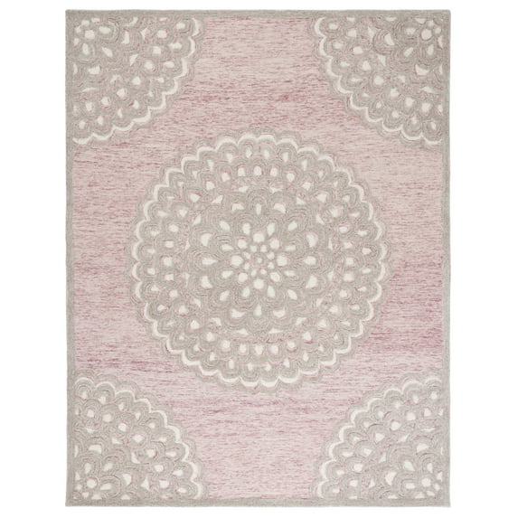 SAFAVIEH Metro Denholm Medallion Area Rug, Dark Pink/Ivory, 3' x 5'