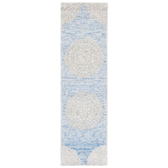 SAFAVIEH Metro Denholm Medallion Runner Rug, Blue/Ivory, 2'3" x 8'