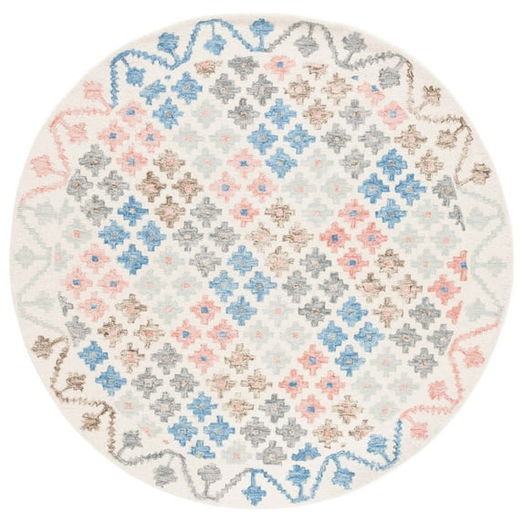 SAFAVIEH Metro Denica Floral Area Rug, Ivory/Blue, 6' x 6' Round