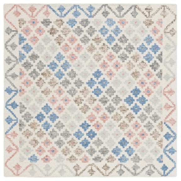SAFAVIEH Metro Denica Floral Area Rug, Ivory/Blue, 6' x 6' Square