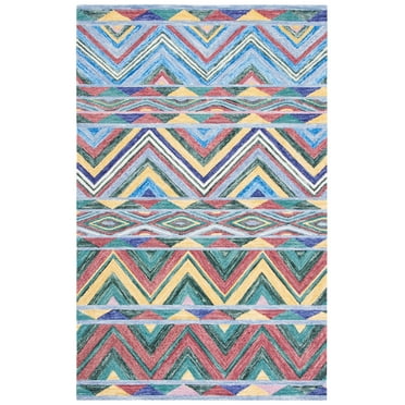 SAFAVIEH Metro Denzel Geometric Area Rug, Red/Blue, 4' x 6'
