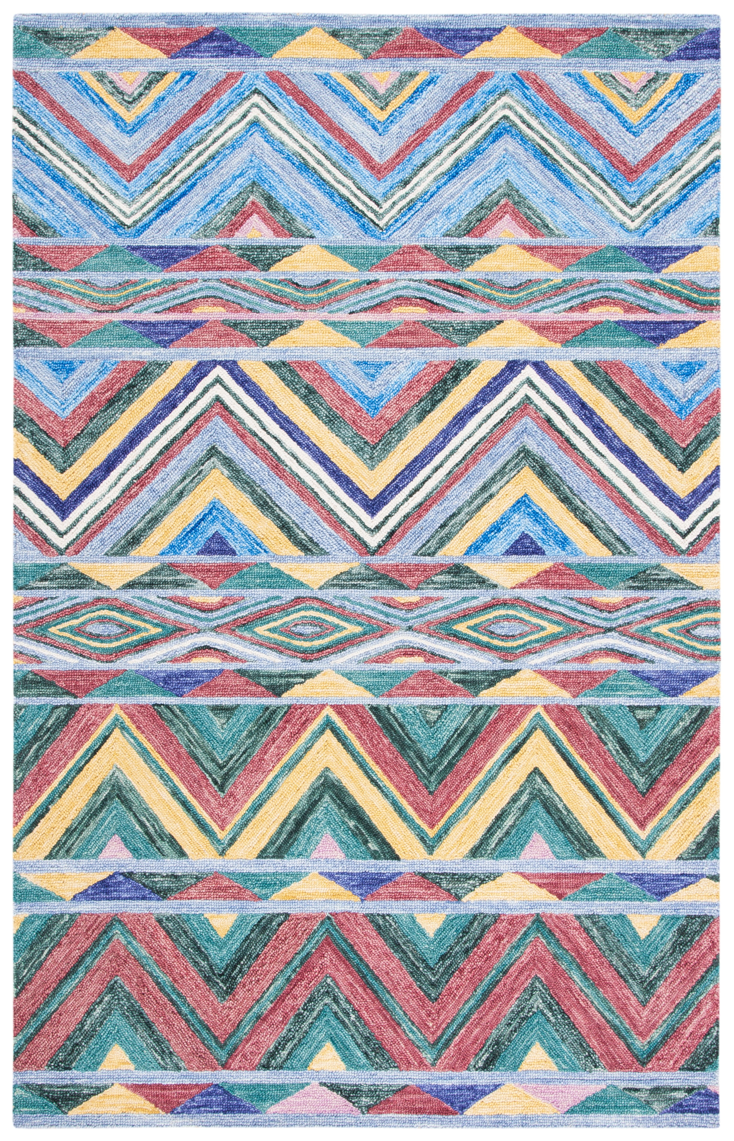 SAFAVIEH Metro Denzel Geometric Area Rug, Red/Blue, 6' x 9'