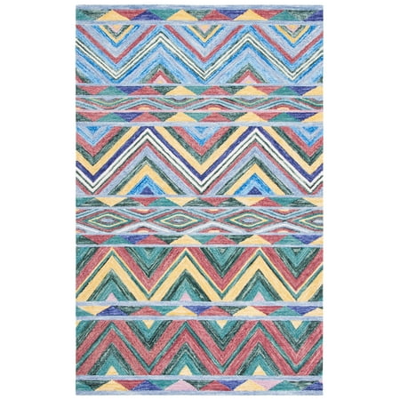 SAFAVIEH Metro Denzel Geometric Area Rug, Red/Blue, 8' x 10'