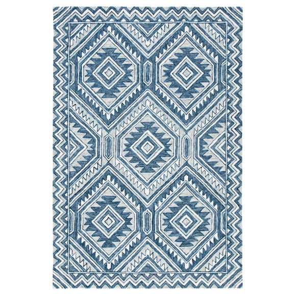 SAFAVIEH Metro Desi Medallion Area Rug, Blue/Ivory, 3' x 5'