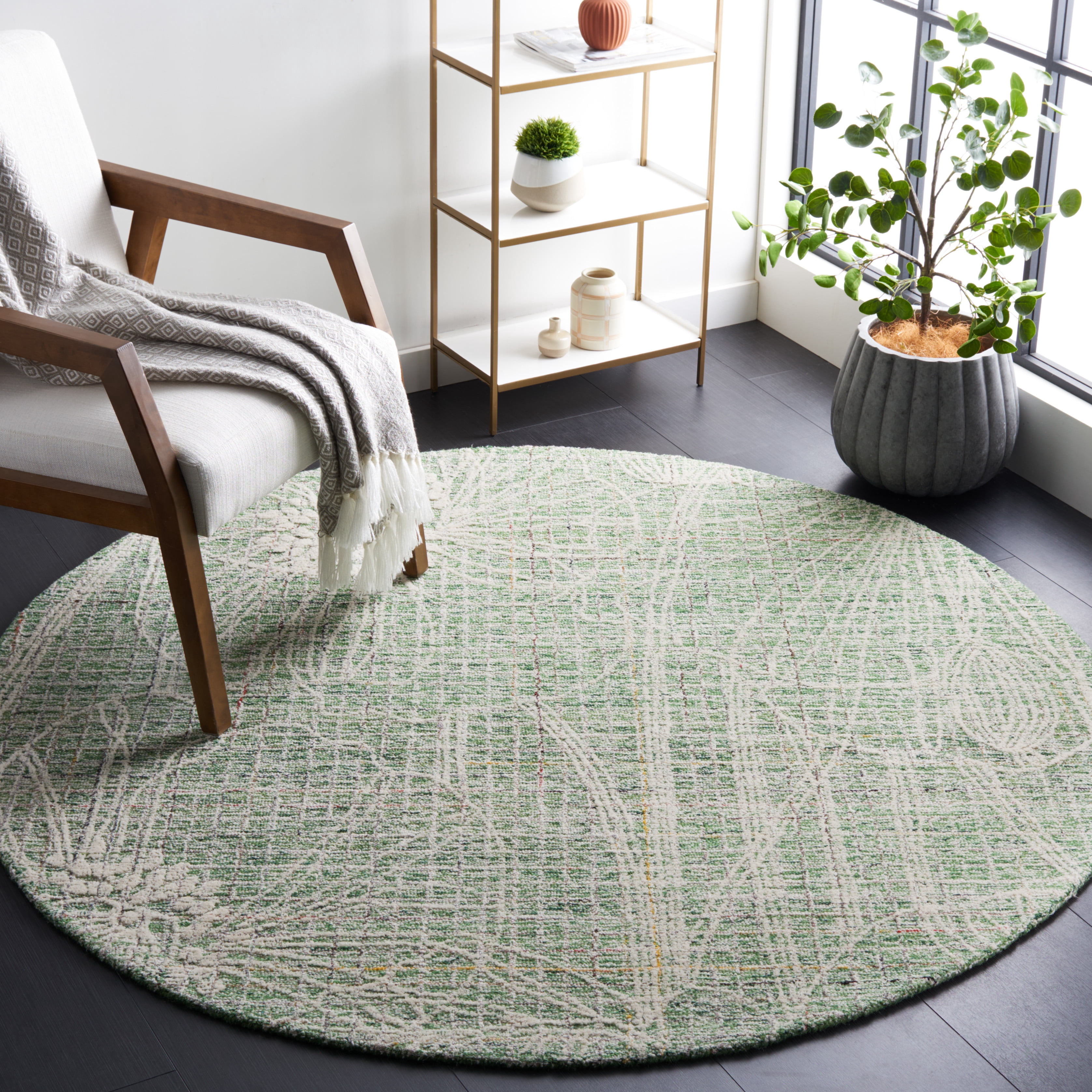 Safavieh Metro Devona Floral Area Rug, Green/Ivory, 6' x 6' Round