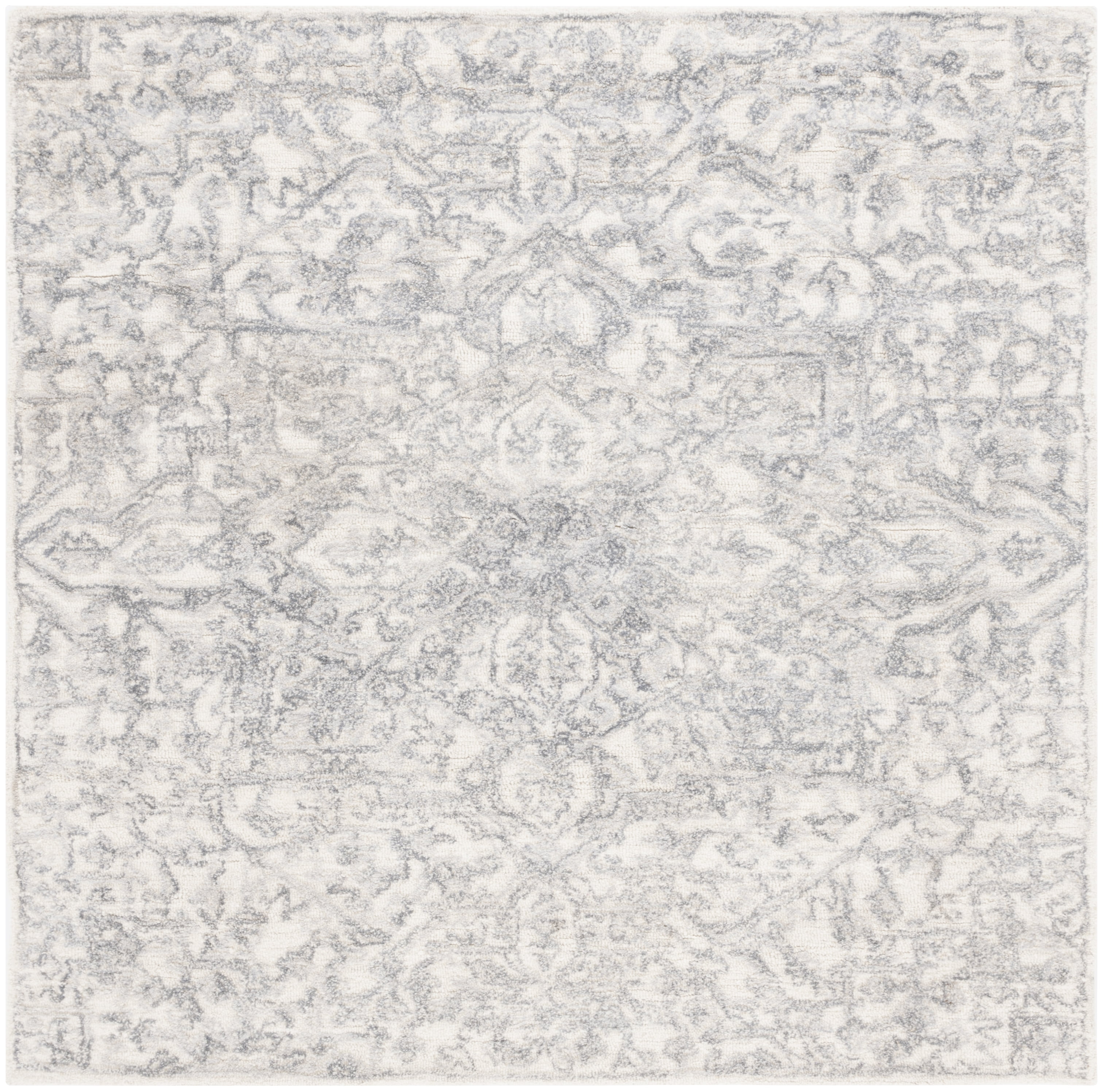 Hand-tufted Ivory Wool Square Area Rug, 6' x 6'
