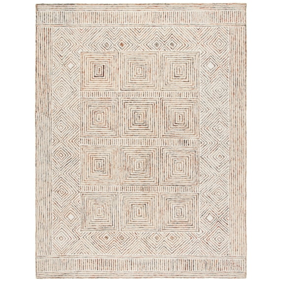 SAFAVIEH Metro Dominic Geometric Area Rug, Ivory/Rust, 8' x 10'