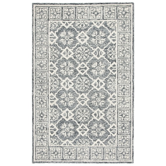 SAFAVIEH Metro Donella Medallion Area Rug, Black/Ivory, 5' x 8'