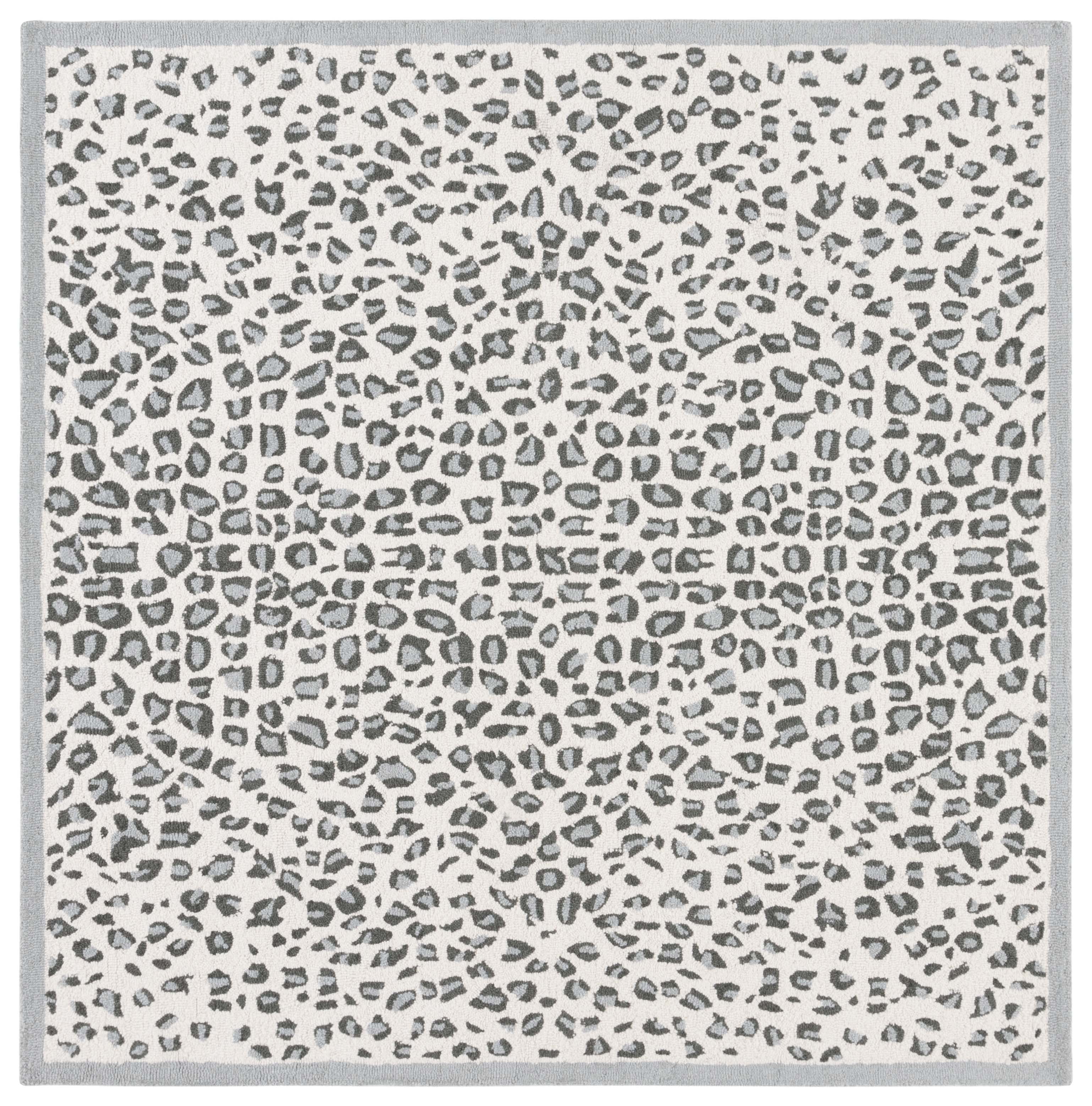 SAFAVIEH Metro Drew Animal Area Rug, Grey/Ivory, 6' x 6' Square
