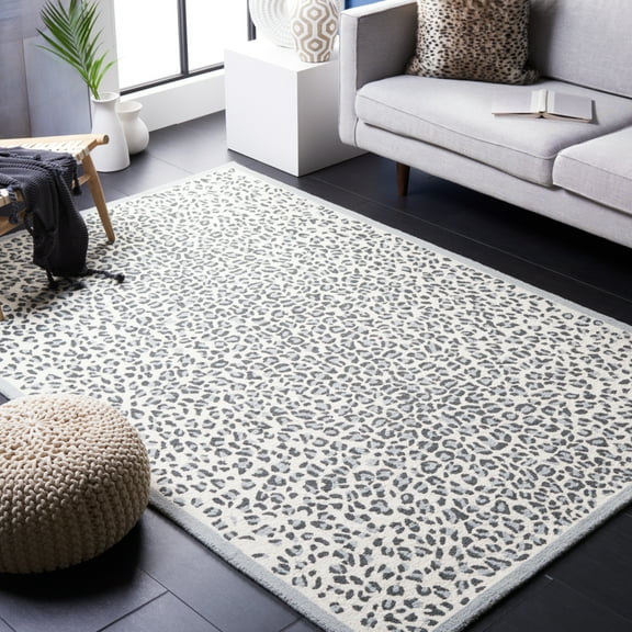 SAFAVIEH Metro Drew Animal Area Rug, Grey/Ivory, 8' x 10'