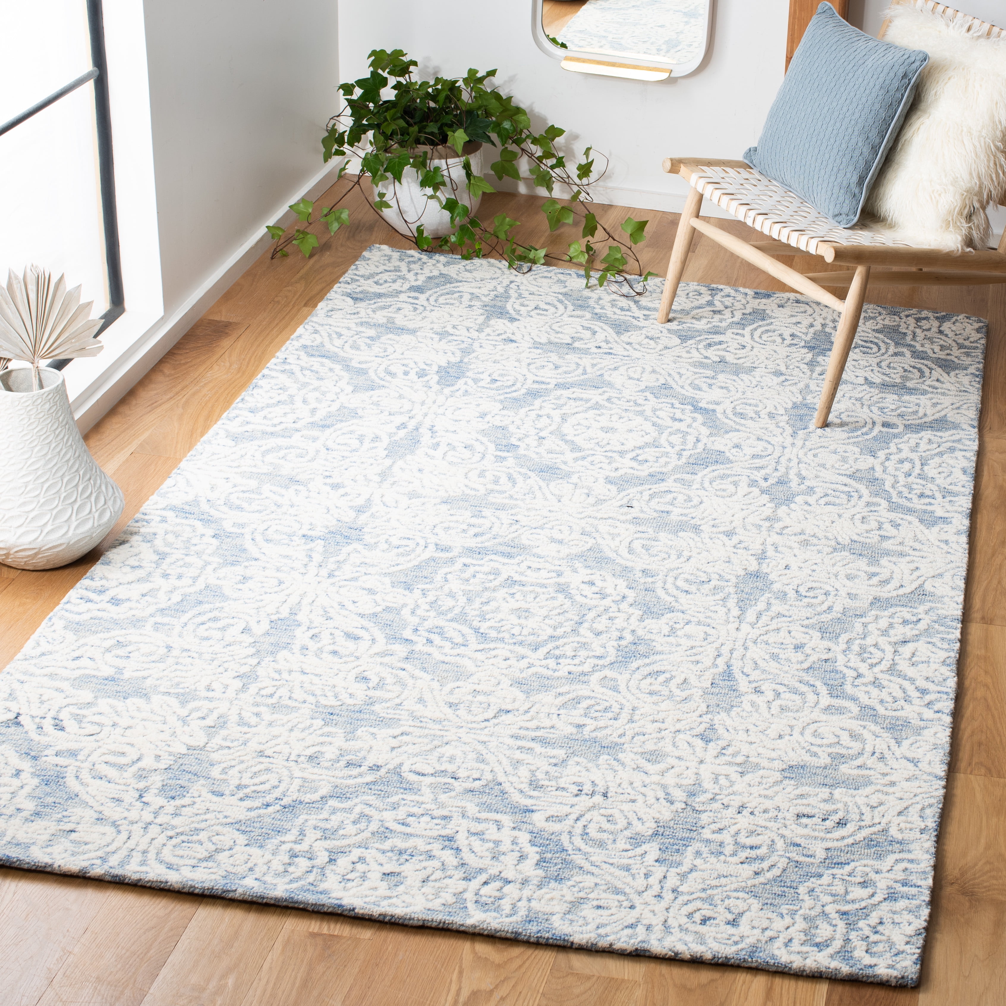 Safavieh Metro Elmer Medallion Area Rug, Blue/Ivory, 6' x 6' Square