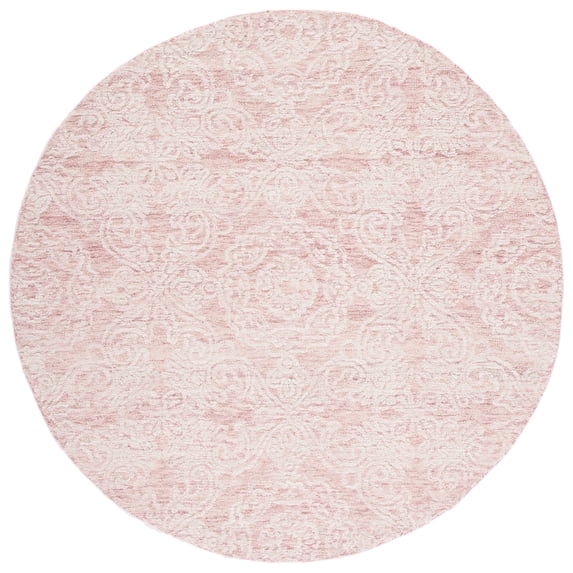 SAFAVIEH Metro Elmer Medallion Area Rug, Dark Pink/Ivory, 6' x 6' Round