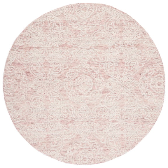 SAFAVIEH Metro Elmer Medallion Area Rug, Dark Pink/Ivory, 6' x 6' Round