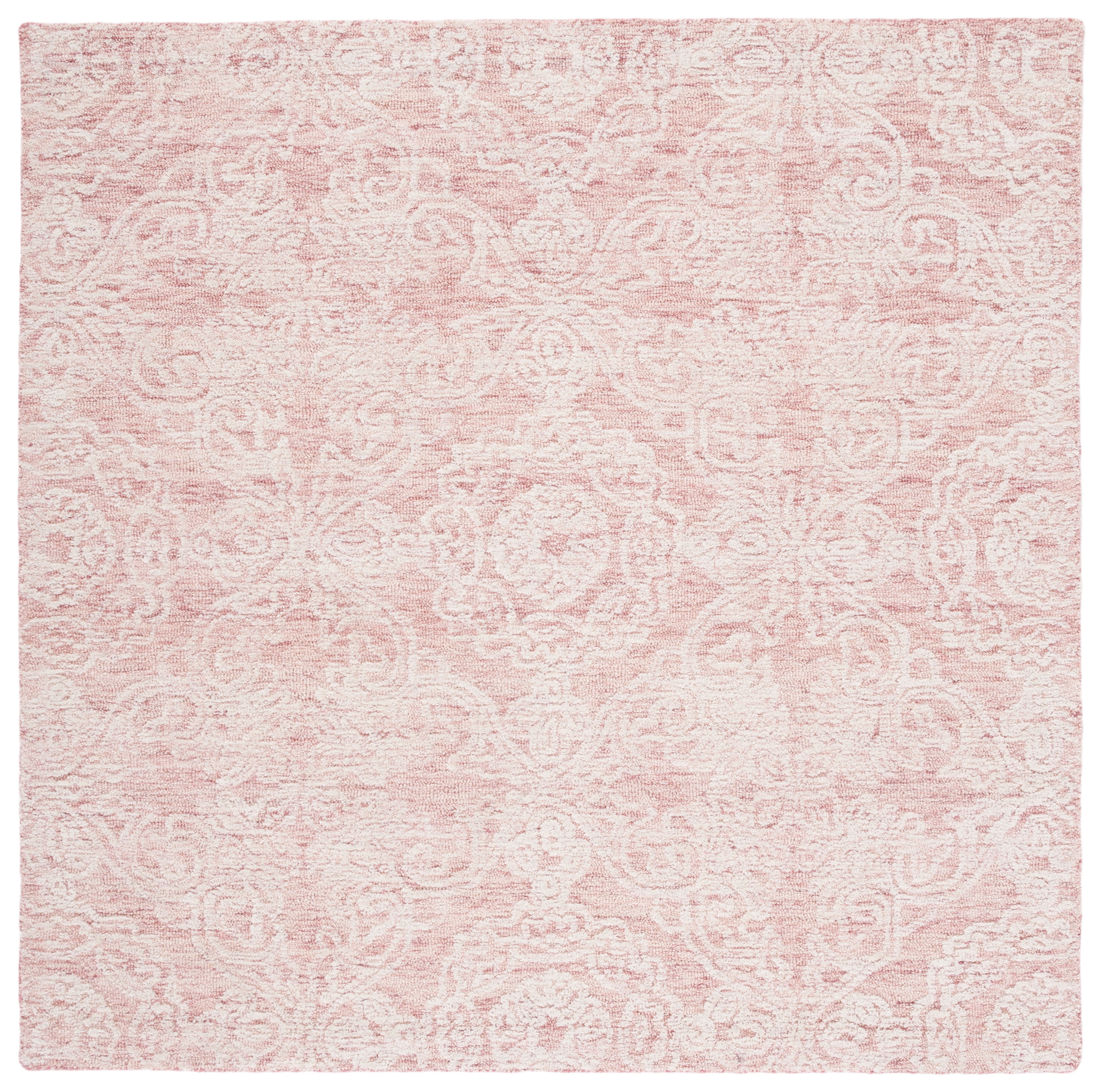 Ivory Elegance 6' Square Hand-Tufted Wool Area Rug