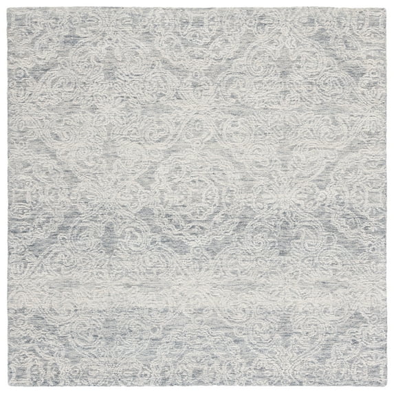 SAFAVIEH Metro Elmer Medallion Area Rug, Light Grey/Ivory, 6' x 6' Square