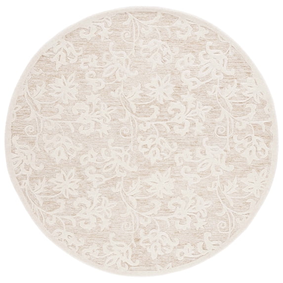 SAFAVIEH Metro Elvina Floral Area Rug, Gold/Ivory, 6' x 6' Round