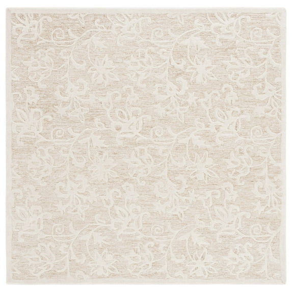 SAFAVIEH Metro Elvina Floral Area Rug, Gold/Ivory, 6' x 6' Square