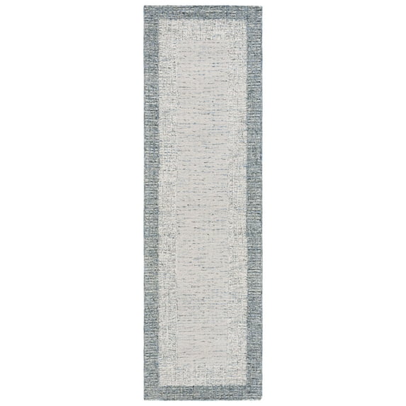 SAFAVIEH Metro Elwin Bordered Runner Rug, Ivory/Grey, 2'3" x 8'