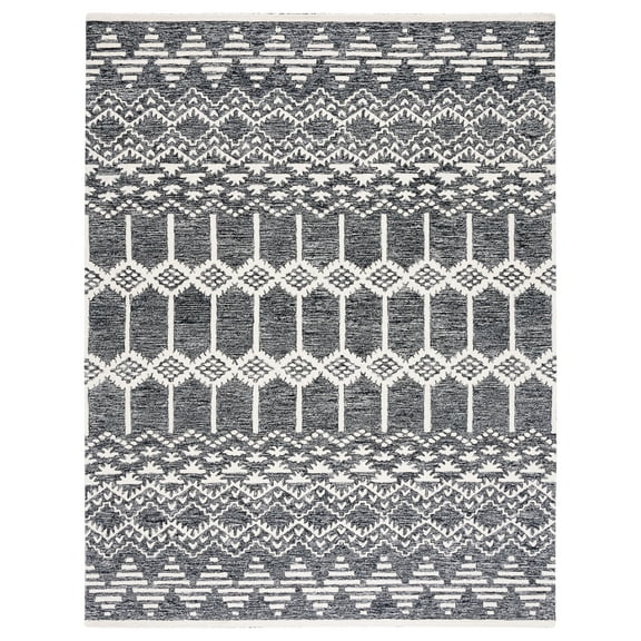 SAFAVIEH Metro Emelly Southwestern Area Rug, Black/Ivory, 8' x 10'
