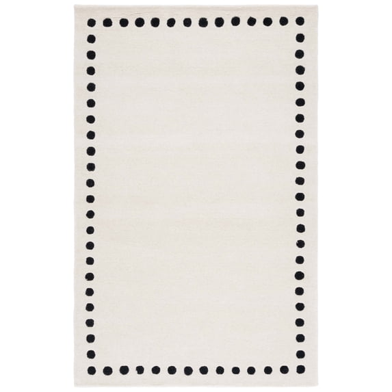 SAFAVIEH Metro Emory Bordered Area Rug, Ivory/Black, 3' x 5'