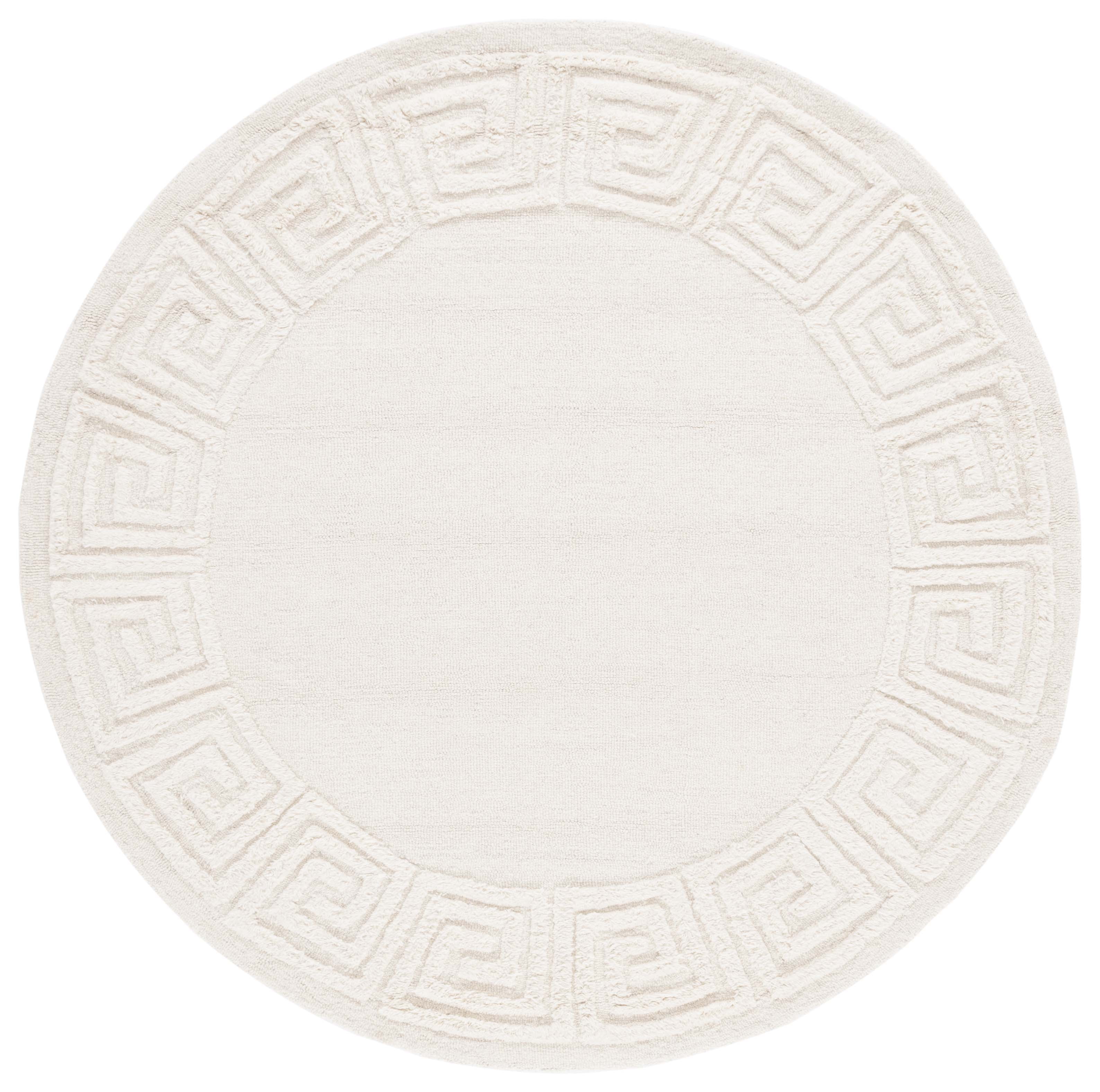 SAFAVIEH Metro Ethelred Bordered Area Rug, Ivory, 6' x 6' Round