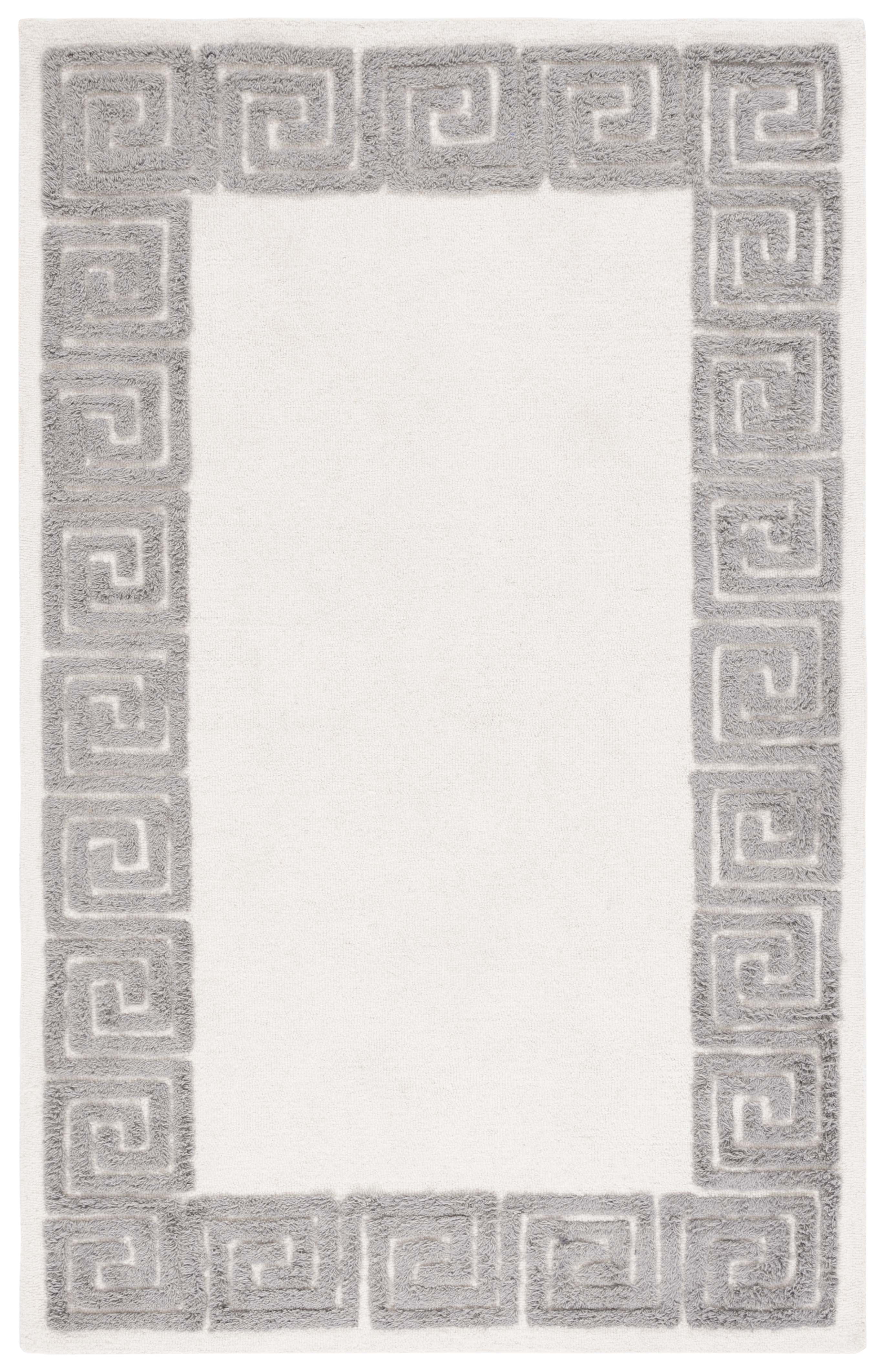 SAFAVIEH Metro Ethelred Bordered Area Rug, Ivory/Grey, 4' x 6'