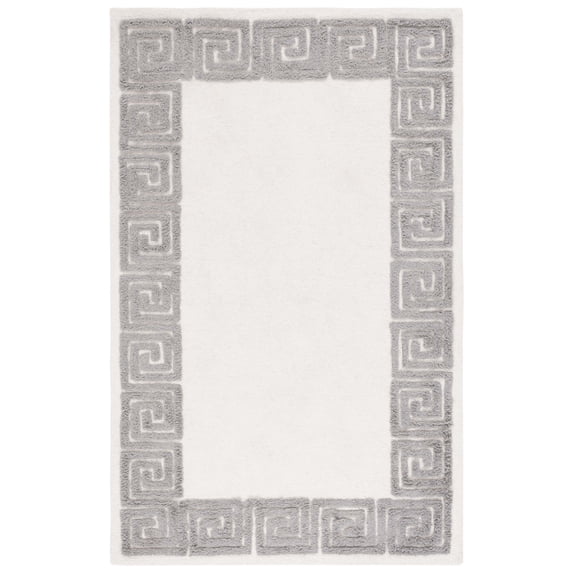 SAFAVIEH Metro Ethelred Bordered Area Rug, Ivory/Grey, 5' x 8'