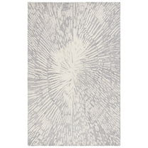SAFAVIEH Metro Euphemia Sunburst Area Rug, Grey/Ivory, 4' x 6'