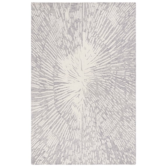 SAFAVIEH Metro Euphemia Sunburst Area Rug, Grey/Ivory, 6' x 9'