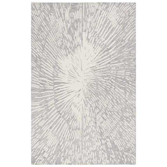 SAFAVIEH Metro Euphemia Sunburst Area Rug, Grey/Ivory, 8' x 10'