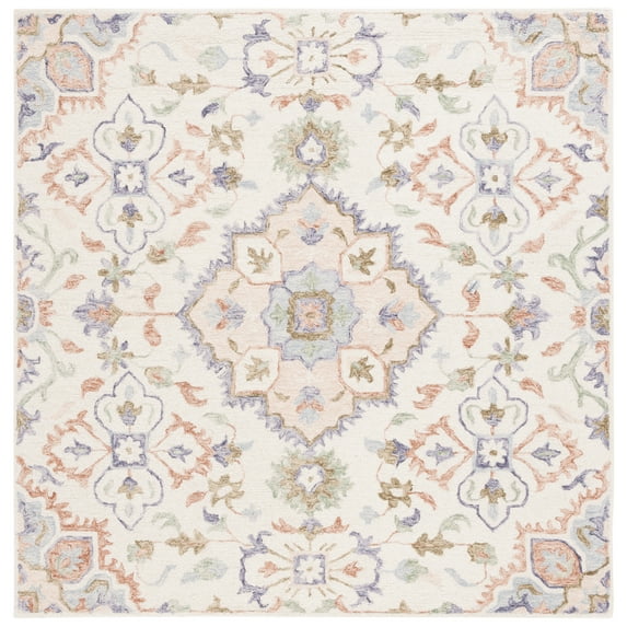 SAFAVIEH Metro Fernando Floral Area Rug, Ivory/Green, 6' x 6' Square