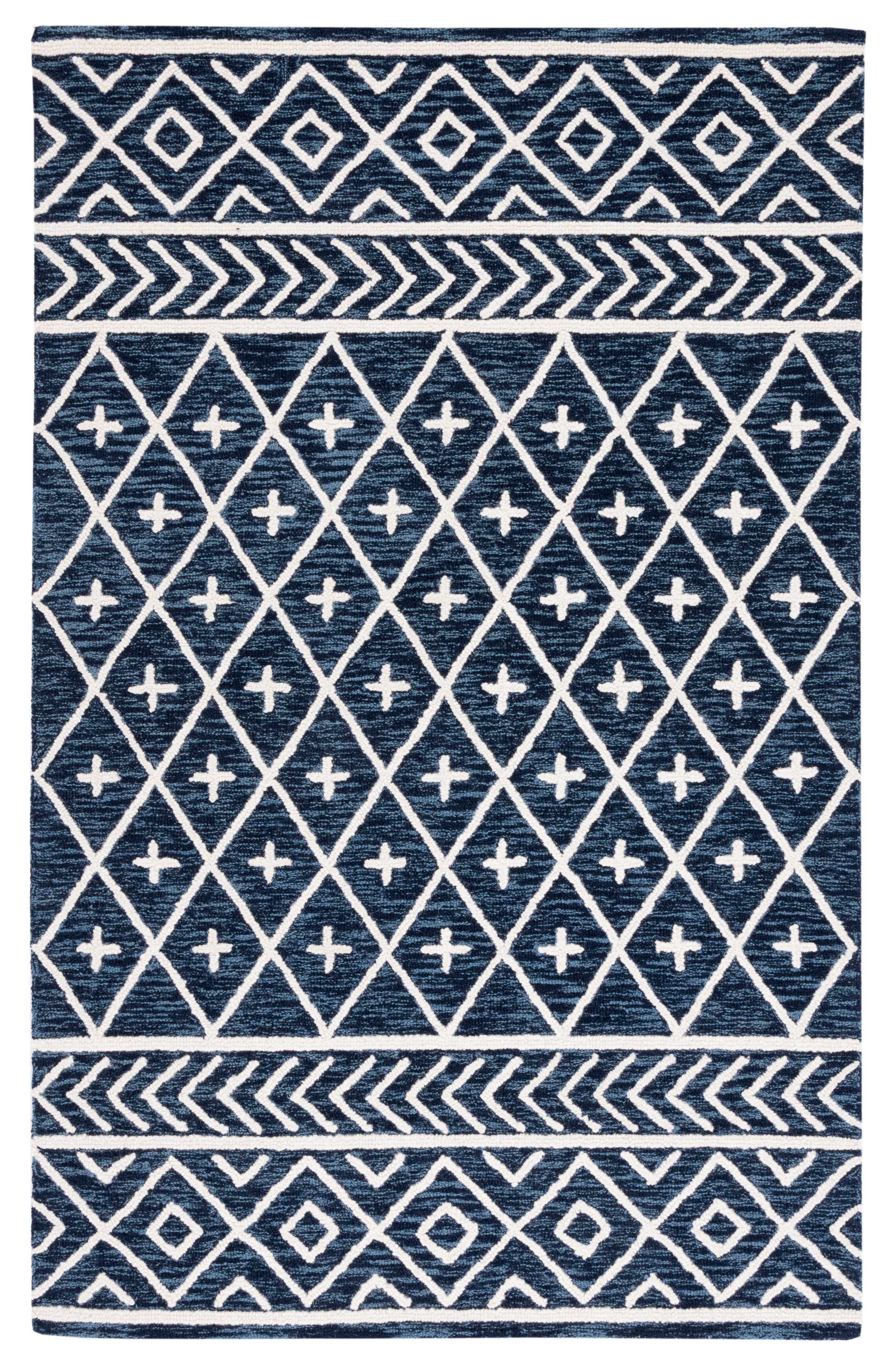 SAFAVIEH Metro Fletcher Medallion Area Rug, Navy/Ivory, 4' x 6'