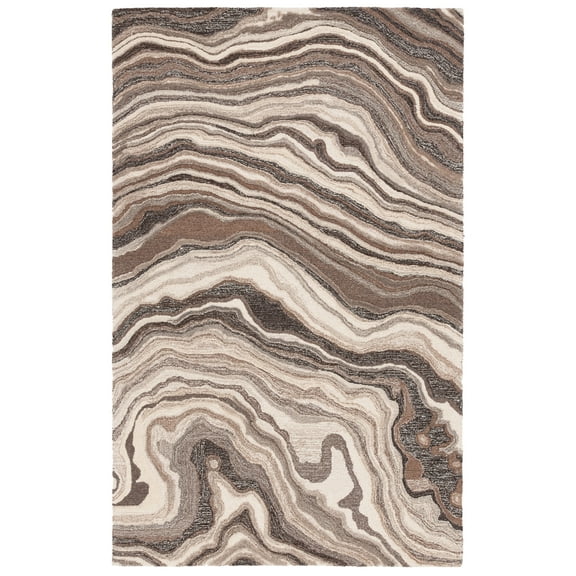 SAFAVIEH Metro Frances Wavy Marble Area Rug, Brown/Ivory, 8' x 10'