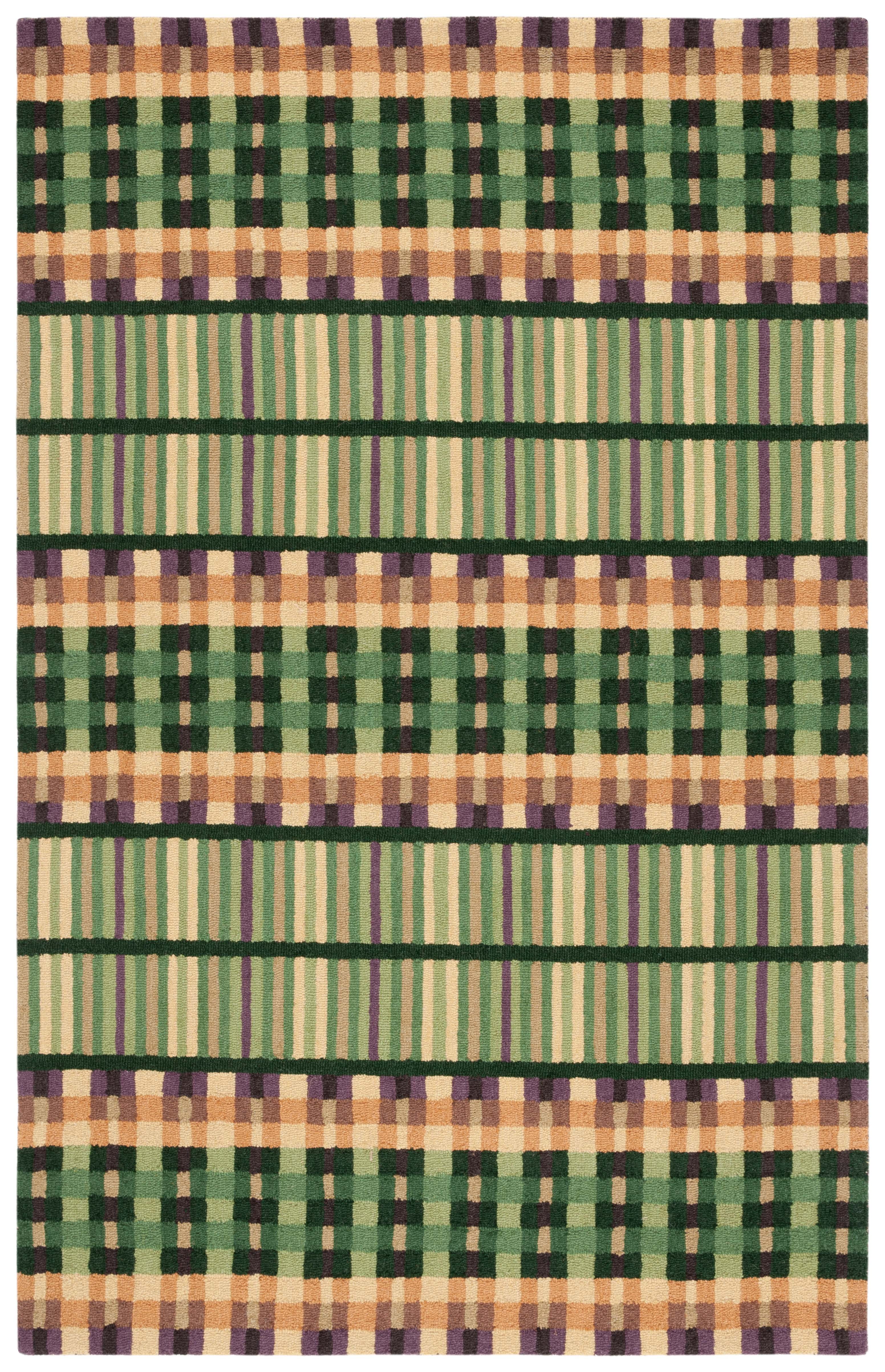 SAFAVIEH Metro Franco Checkered Area Rug, Green/Gold, 5' x 8'
