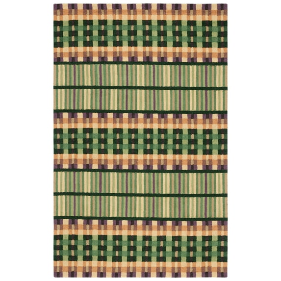 SAFAVIEH Metro Franco Checkered Area Rug, Green/Gold, 5' x 8'