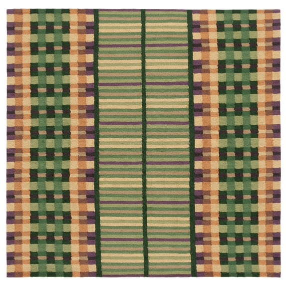 SAFAVIEH Metro Franco Checkered Area Rug, Green/Gold, 6' x 6' Square