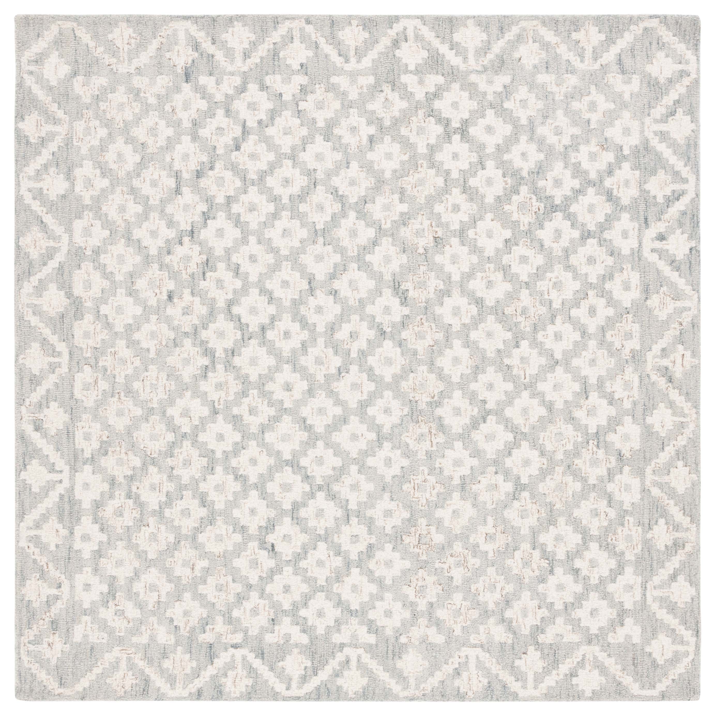 SAFAVIEH Metro Frigg Floral Area Rug, Ivory/Light Blue, 6' x 6' Square