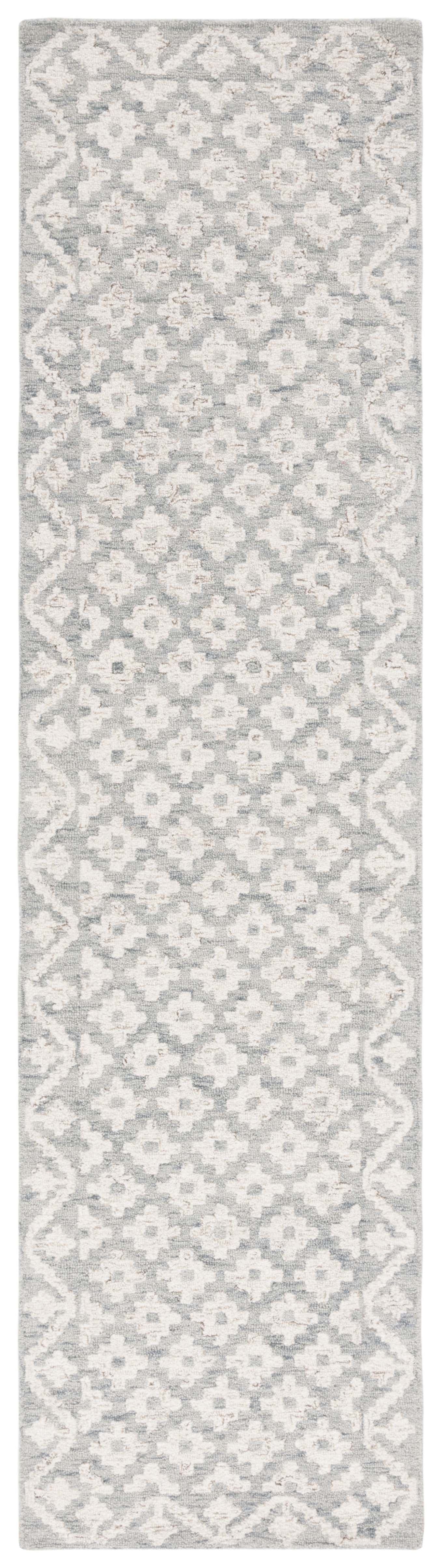SAFAVIEH Metro Frigg Floral Runner Rug, Ivory/Light Blue, 2'3" x 9'