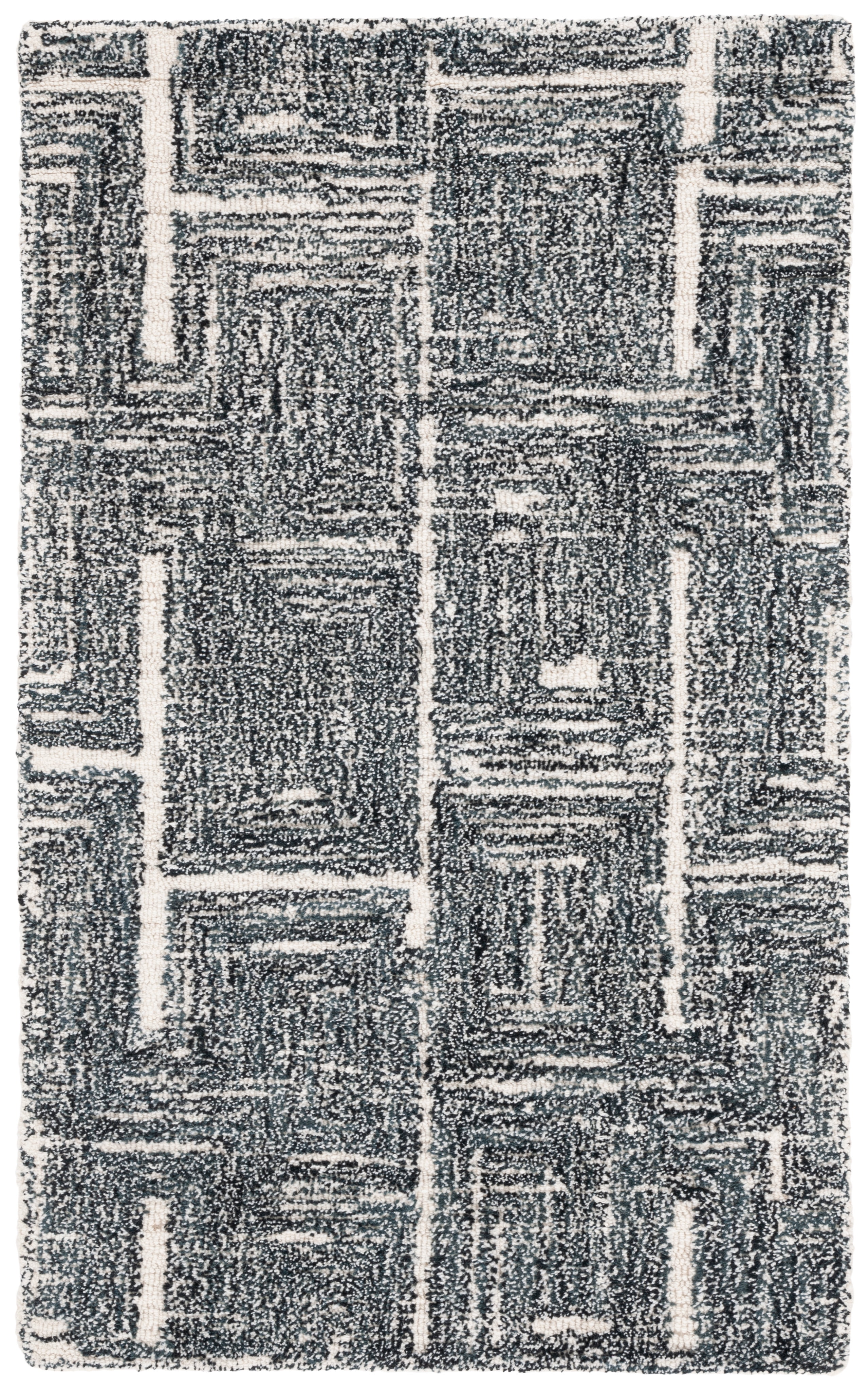 SAFAVIEH Metro Fulton Distressed Area Rug, Black/Ivory, 3' x 5'