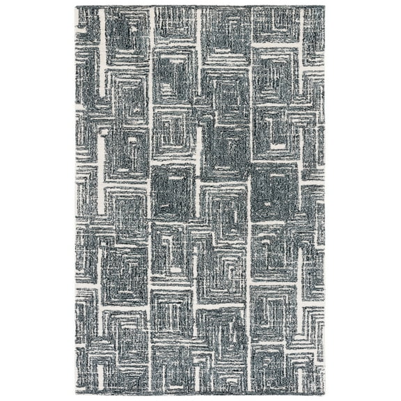 SAFAVIEH Metro Fulton Distressed Area Rug, Black/Ivory, 8' x 10'