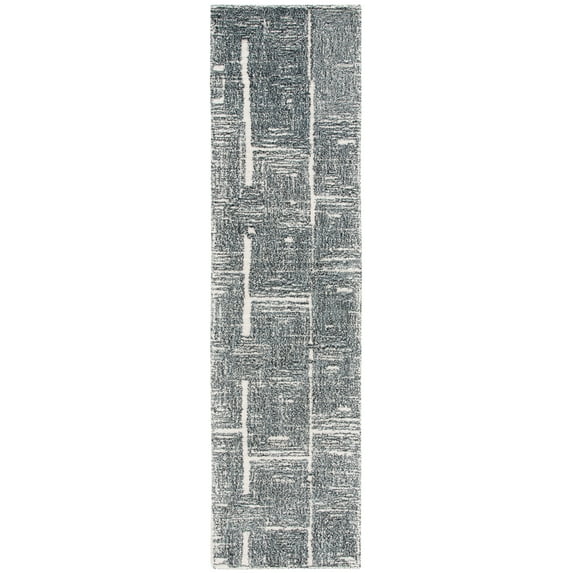 SAFAVIEH Metro Fulton Distressed Runner Rug, Black/Ivory, 2'3" x 9'