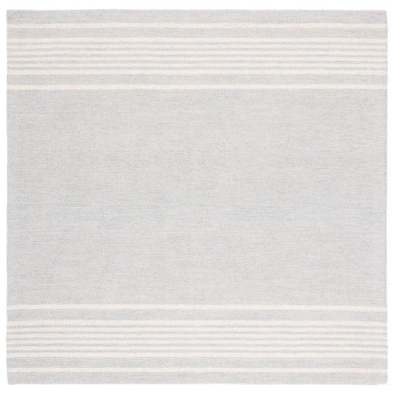 SAFAVIEH Metro Gale Striped Area Rug, Grey/Ivory, 6' x 6' Square