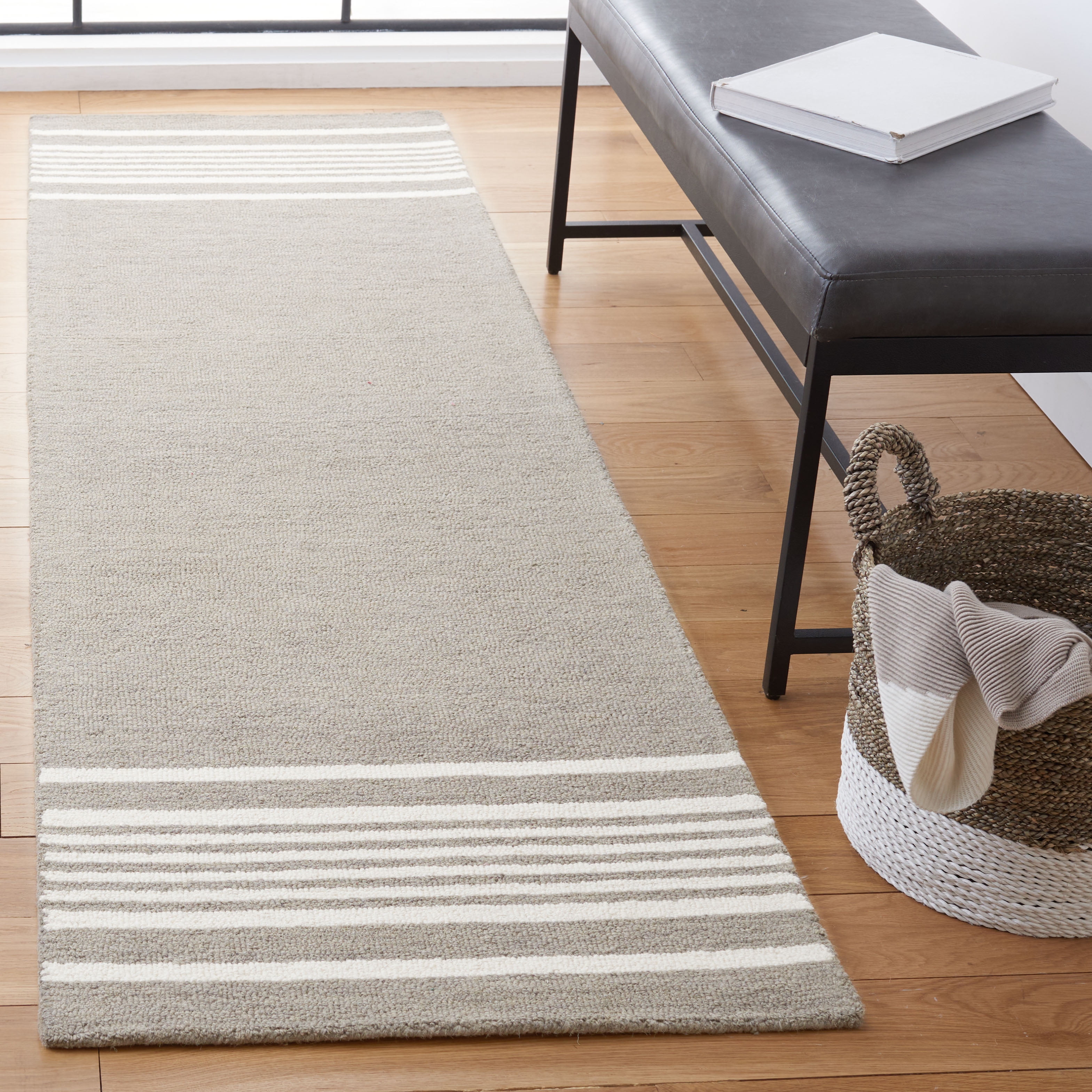 Safavieh Metro Gale Striped Runner Rug, Charcoal/Ivory, 2'3" x 8'